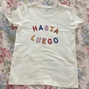 Madewell Cream Tee with Colorful Letters